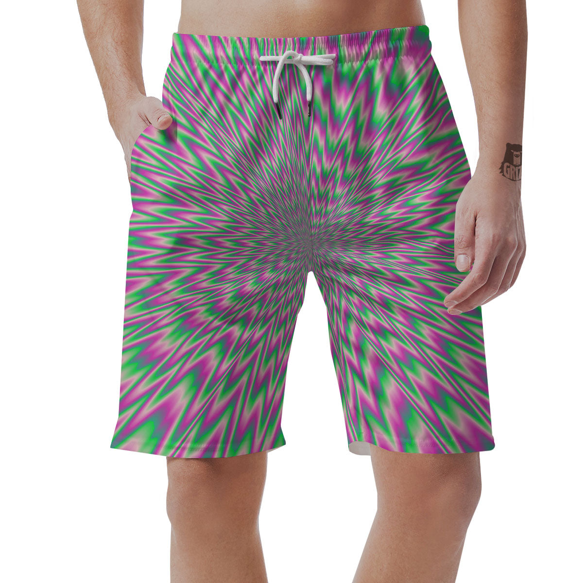 Psychedelic Optical Illusion Twinkle Men's Shorts-grizzshop