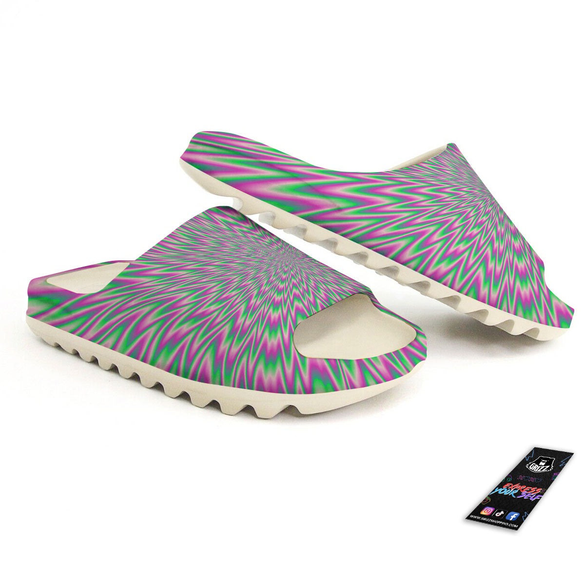 Psychedelic Optical Illusion Twinkle Sandals-grizzshop