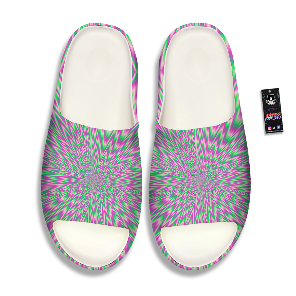 Psychedelic Optical Illusion Twinkle Sandals-grizzshop