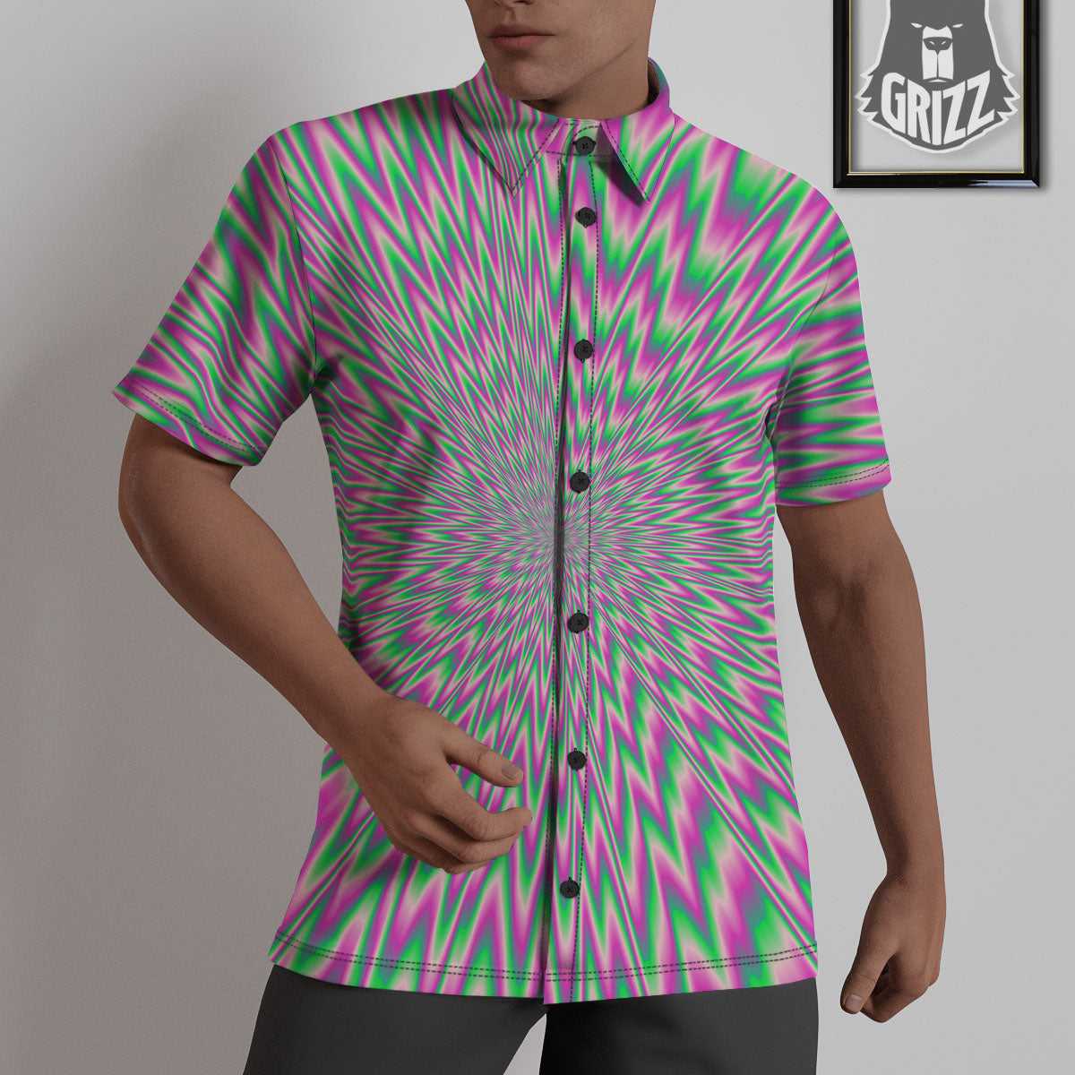 Psychedelic Optical Illusion Twinkle Untucked Shirts-grizzshop