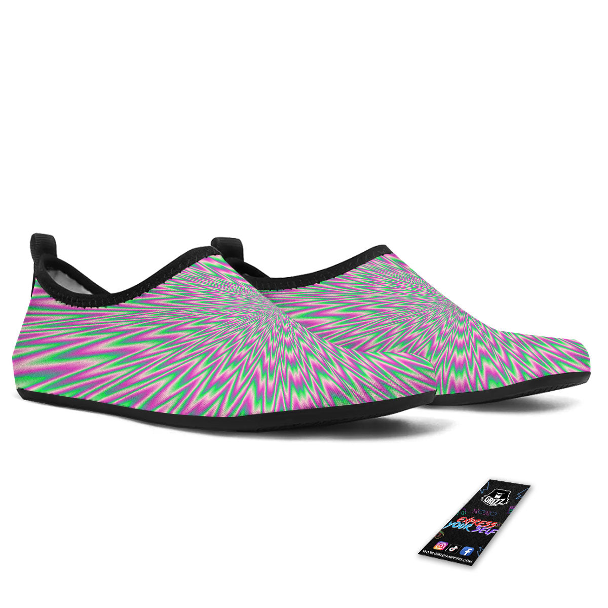 Psychedelic Optical Illusion Twinkle Water Shoes-grizzshop
