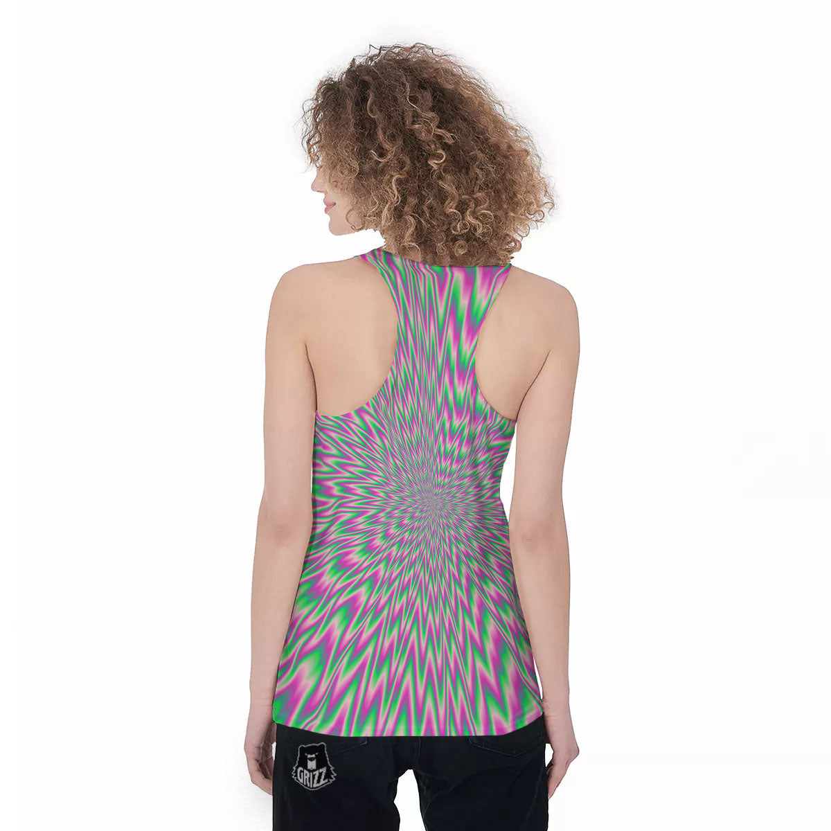 Psychedelic Optical Illusion Twinkle Women's Racerback Tank Top-grizzshop