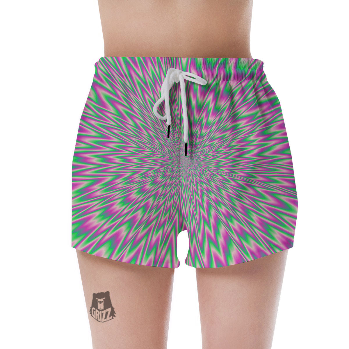Psychedelic Optical Illusion Twinkle Women's Shorts-grizzshop