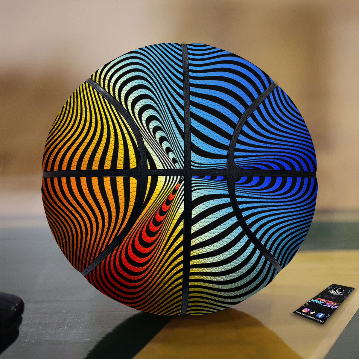 Psychedelic Optical Vibrant Illusion Basketball