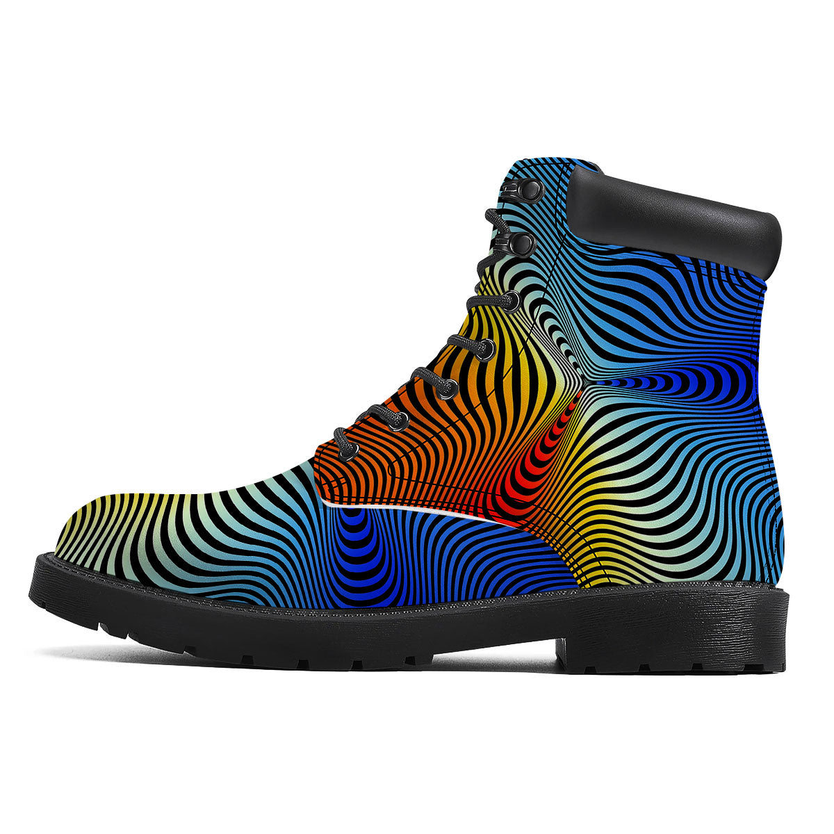 Psychedelic Optical Vibrant Illusion Boots-grizzshop