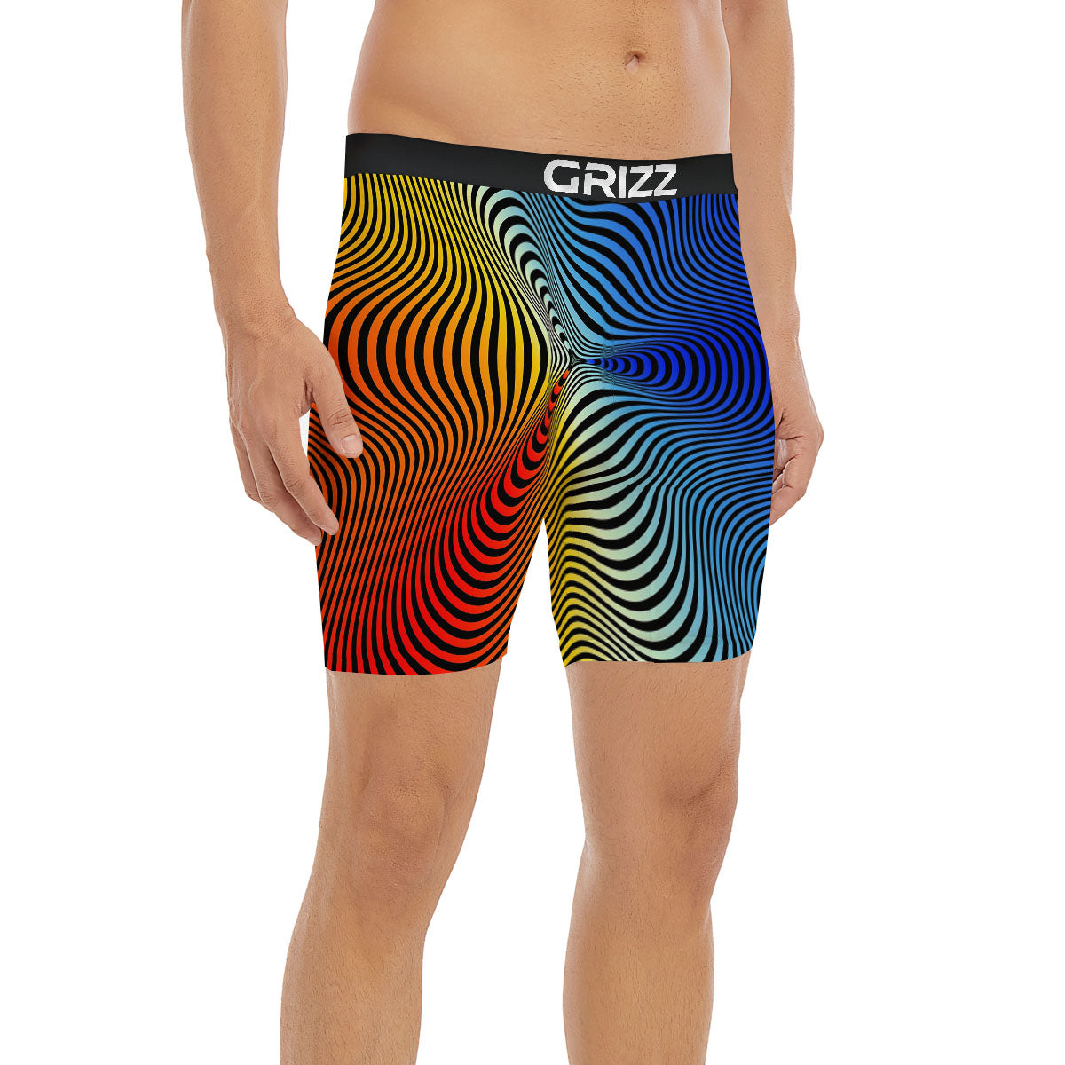 Psychedelic Optical Vibrant Illusion Boxer Briefs-grizzshop