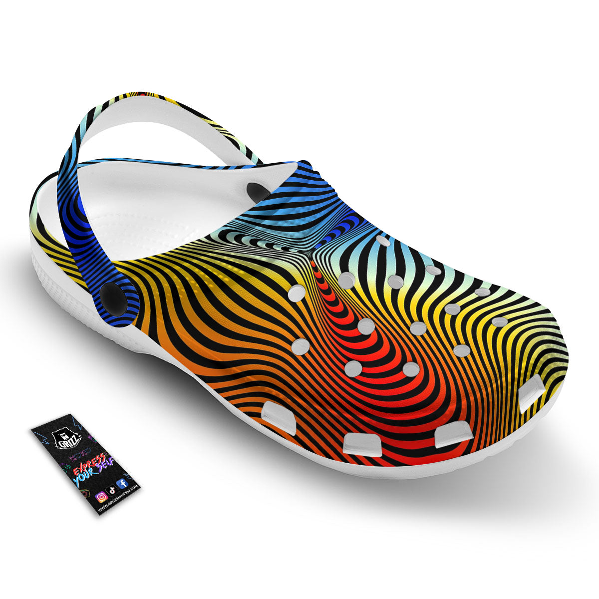 Psychedelic Optical Vibrant Illusion Clog-grizzshop
