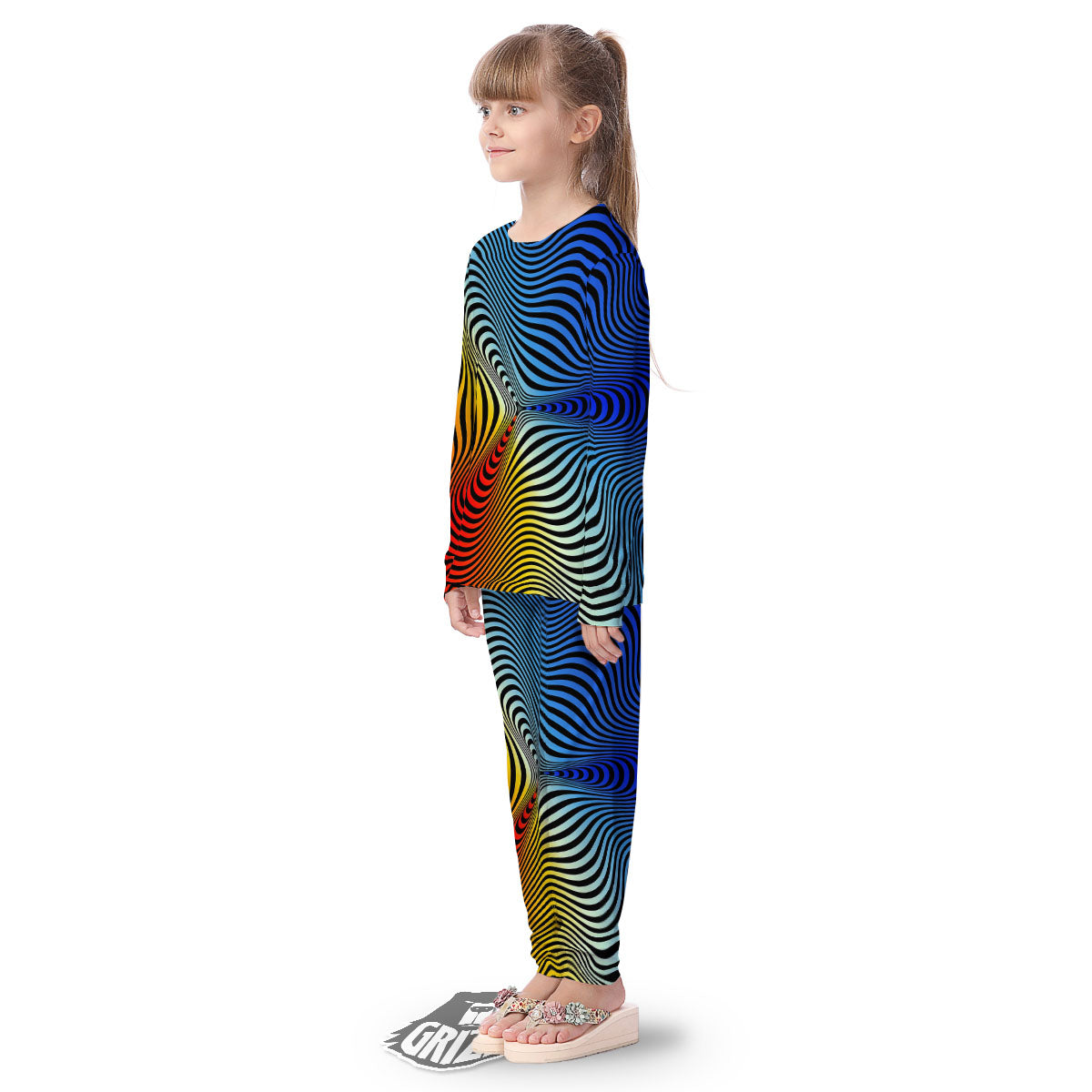 Psychedelic Optical Vibrant Illusion Kid's Pajamas-grizzshop