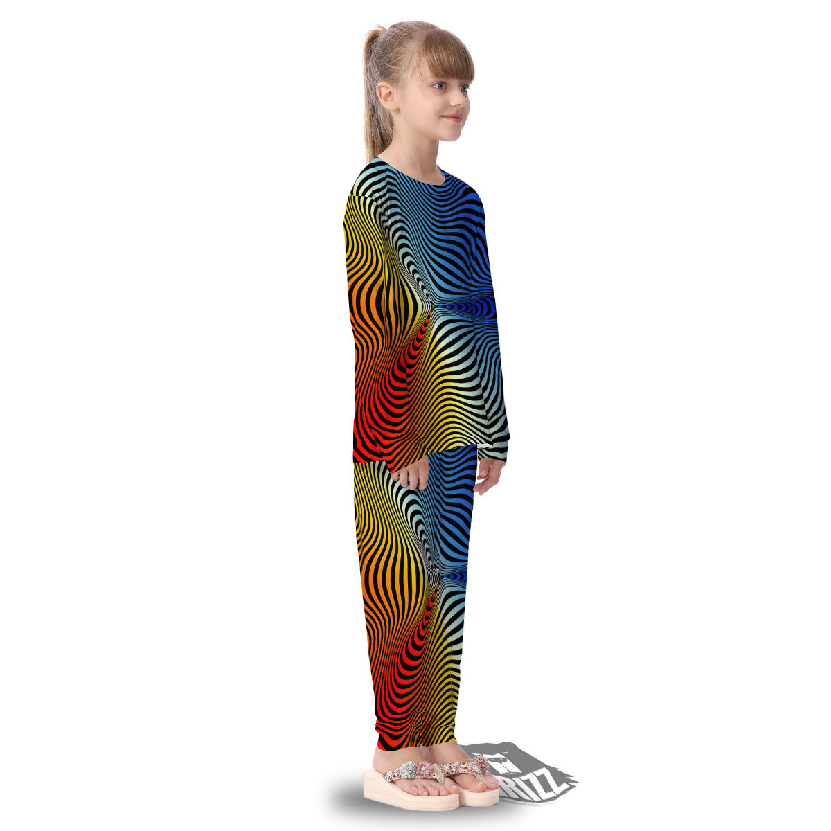 Psychedelic Optical Vibrant Illusion Kid's Pajamas-grizzshop