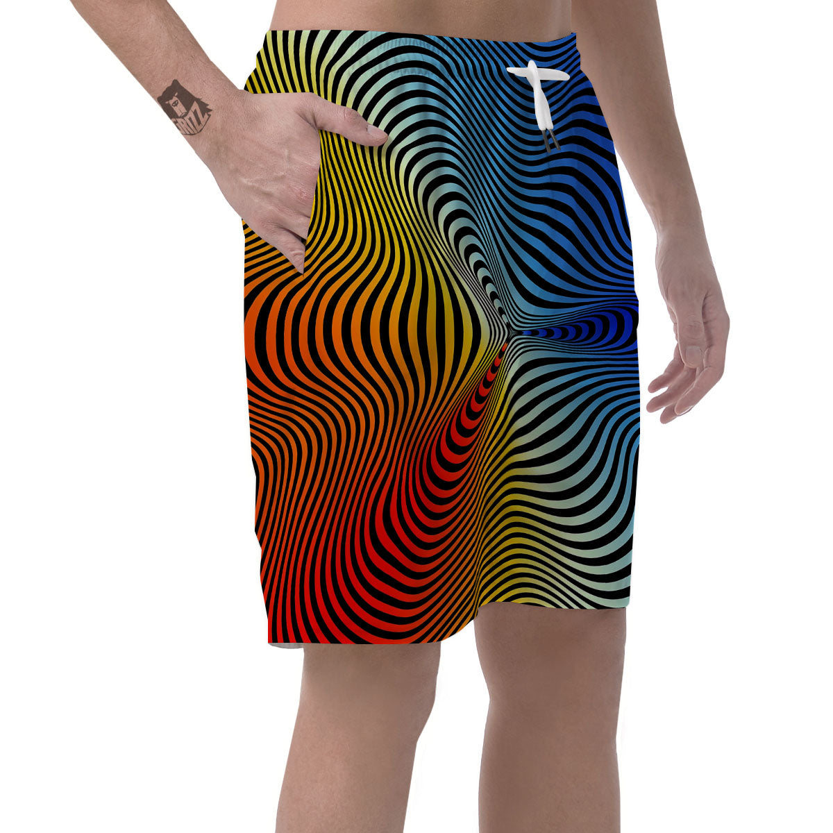 Psychedelic Optical Vibrant Illusion Men's Shorts-grizzshop