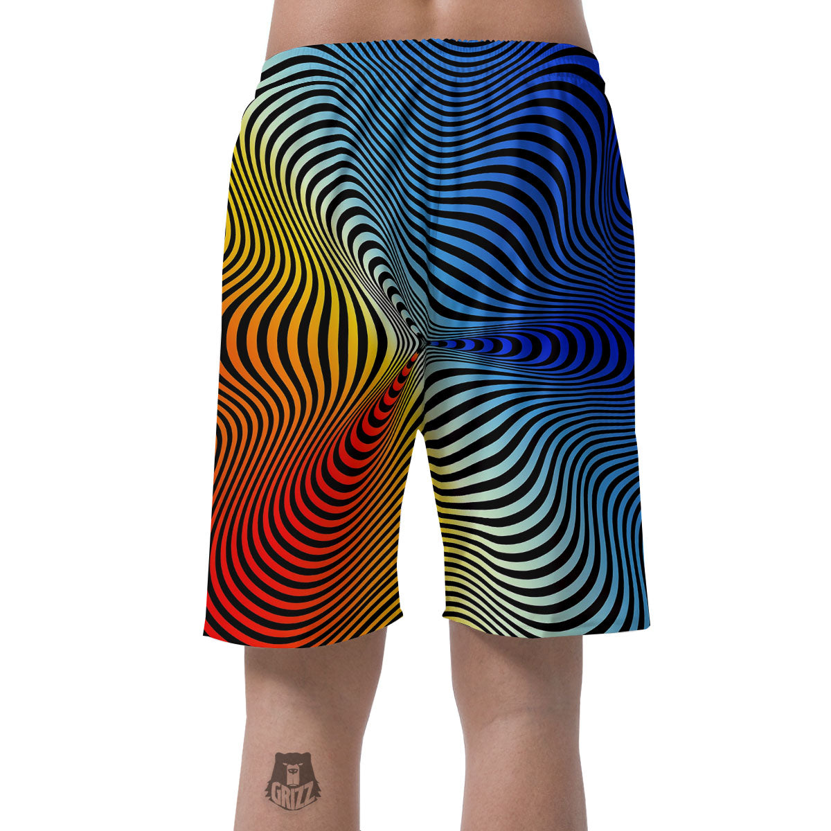 Psychedelic Optical Vibrant Illusion Men's Shorts-grizzshop