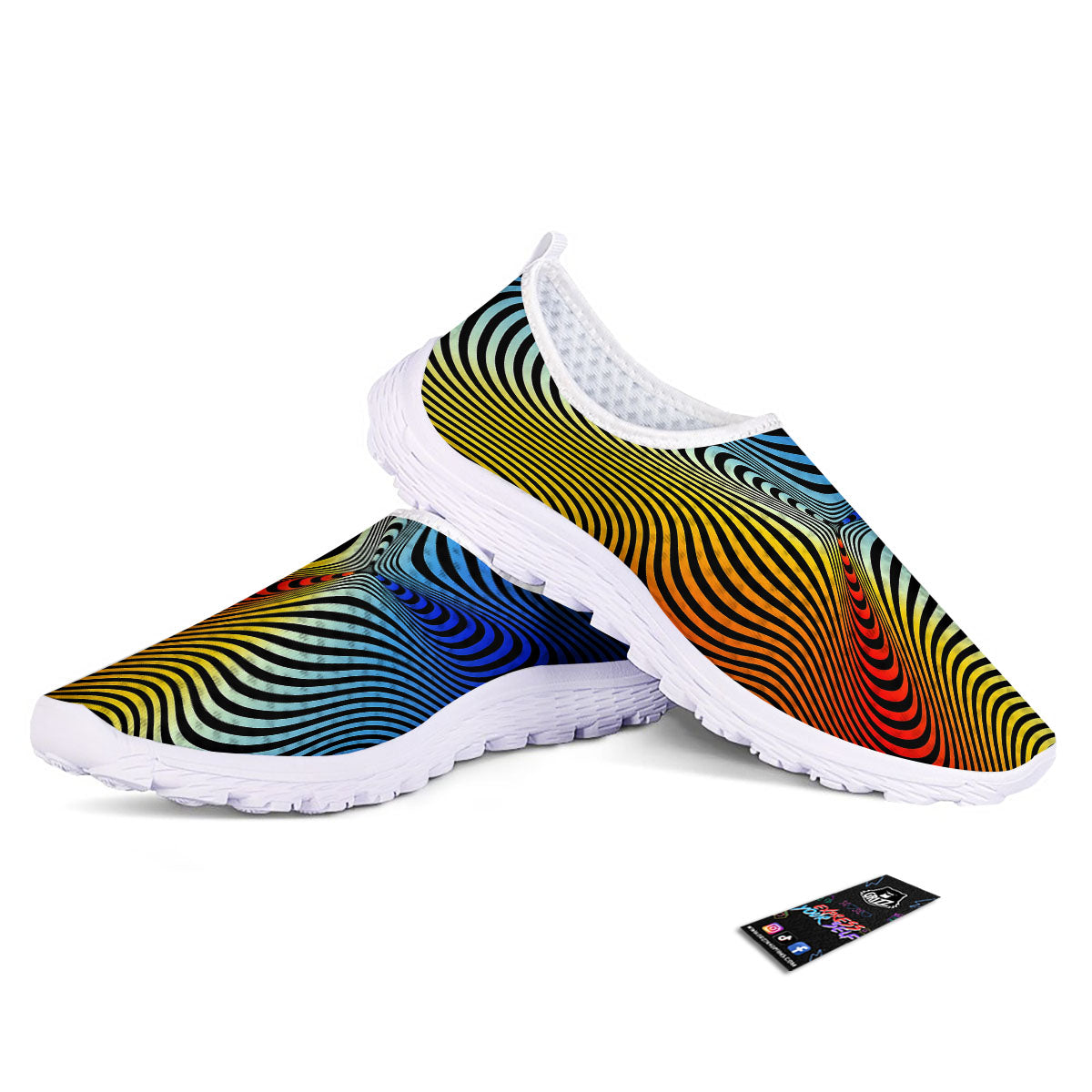 Psychedelic Optical Vibrant Illusion Nurse Shoes-grizzshop