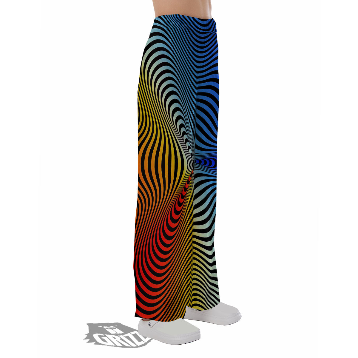 Psychedelic Optical Vibrant Illusion Pajama Pants-grizzshop