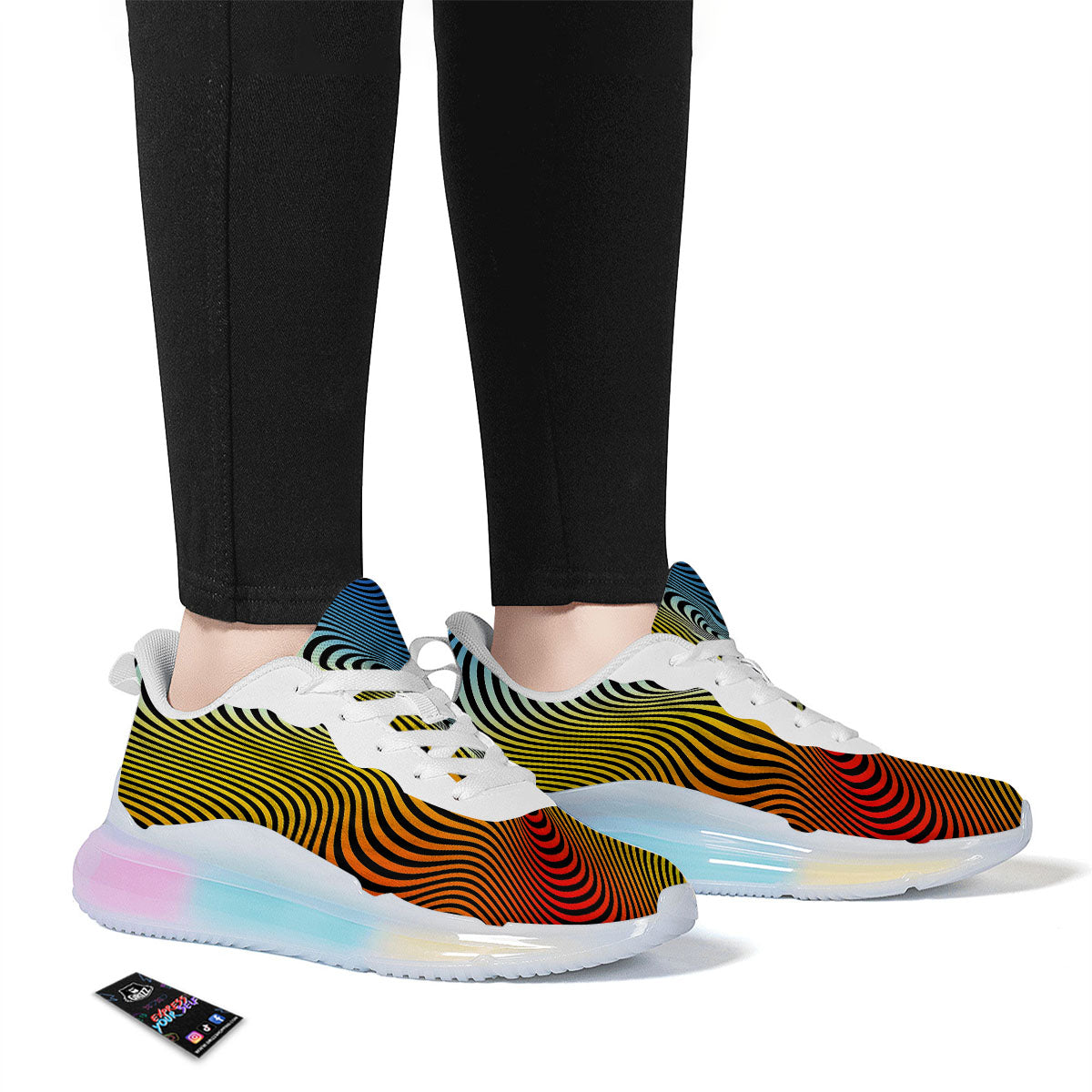 Psychedelic Optical Vibrant Illusion Running Sneakers-grizzshop