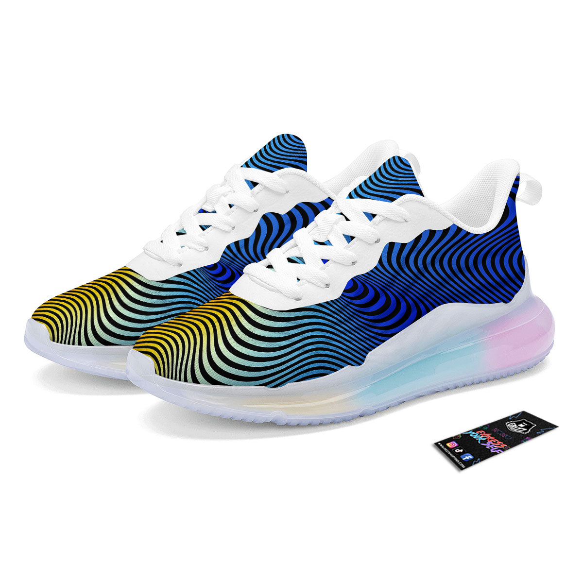 Psychedelic Optical Vibrant Illusion Running Sneakers-grizzshop