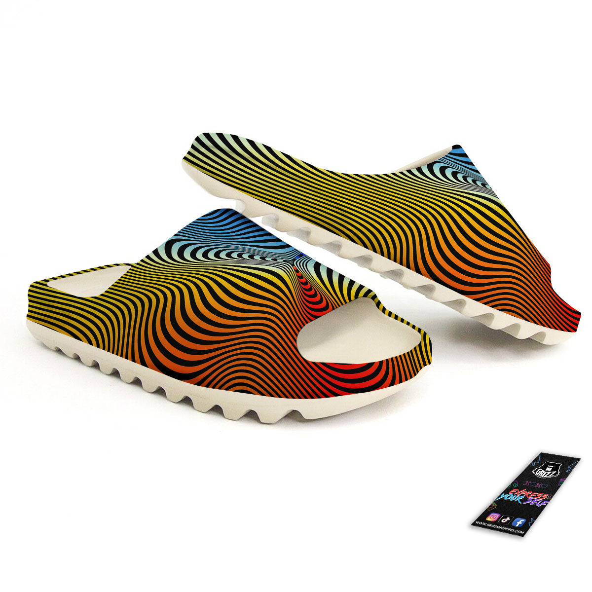 Psychedelic Optical Vibrant Illusion Sandals-grizzshop
