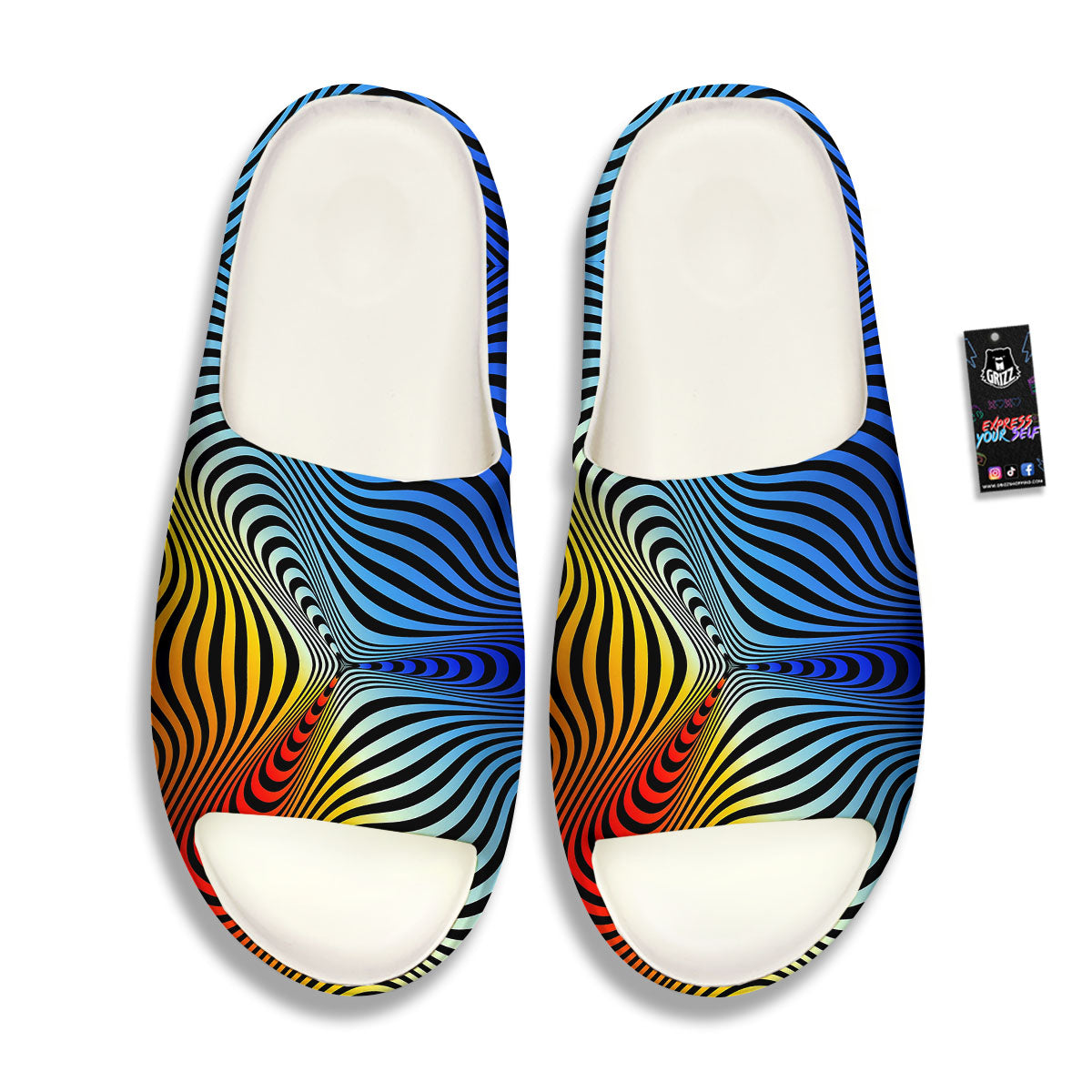 Psychedelic Optical Vibrant Illusion Sandals-grizzshop