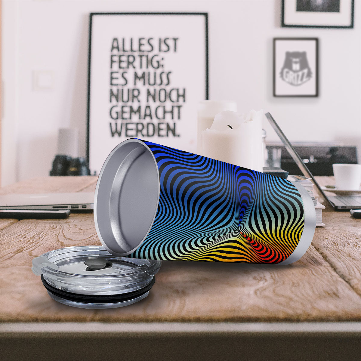 Psychedelic Optical Vibrant Illusion Tumbler-grizzshop