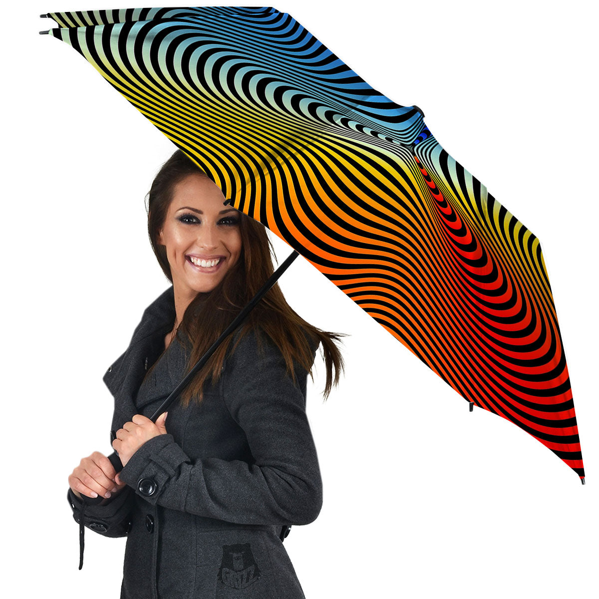 Psychedelic Optical Vibrant Illusion Umbrella-grizzshop