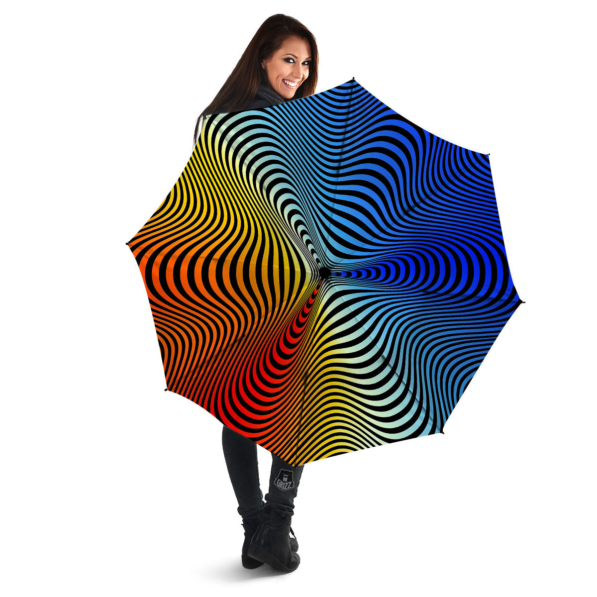 Psychedelic Optical Vibrant Illusion Umbrella-grizzshop