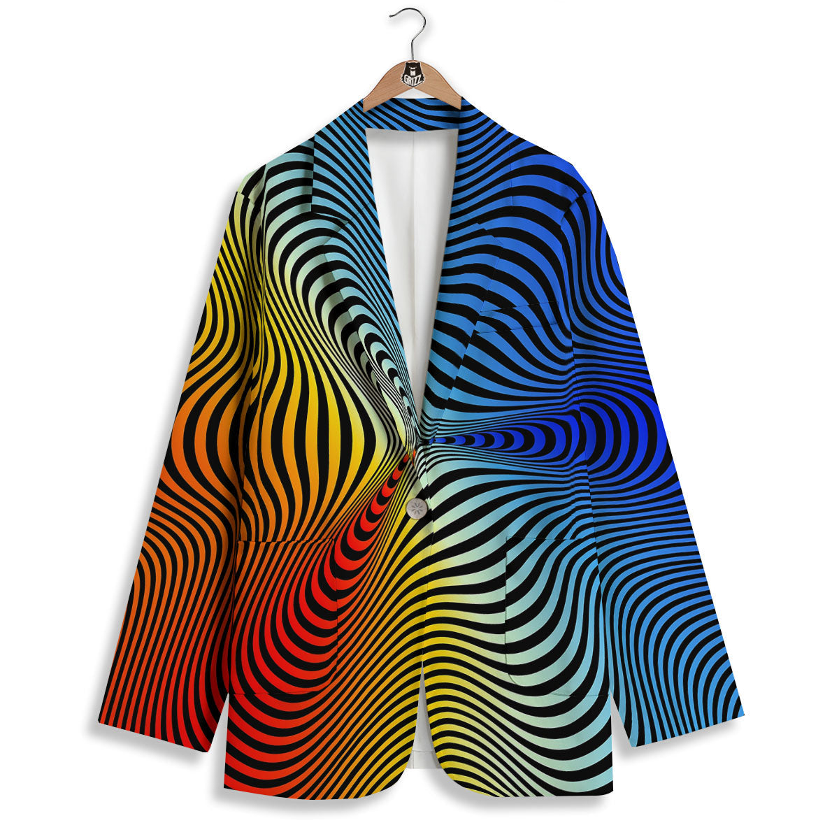 Psychedelic Optical Vibrant Illusion Women's Blazer-grizzshop