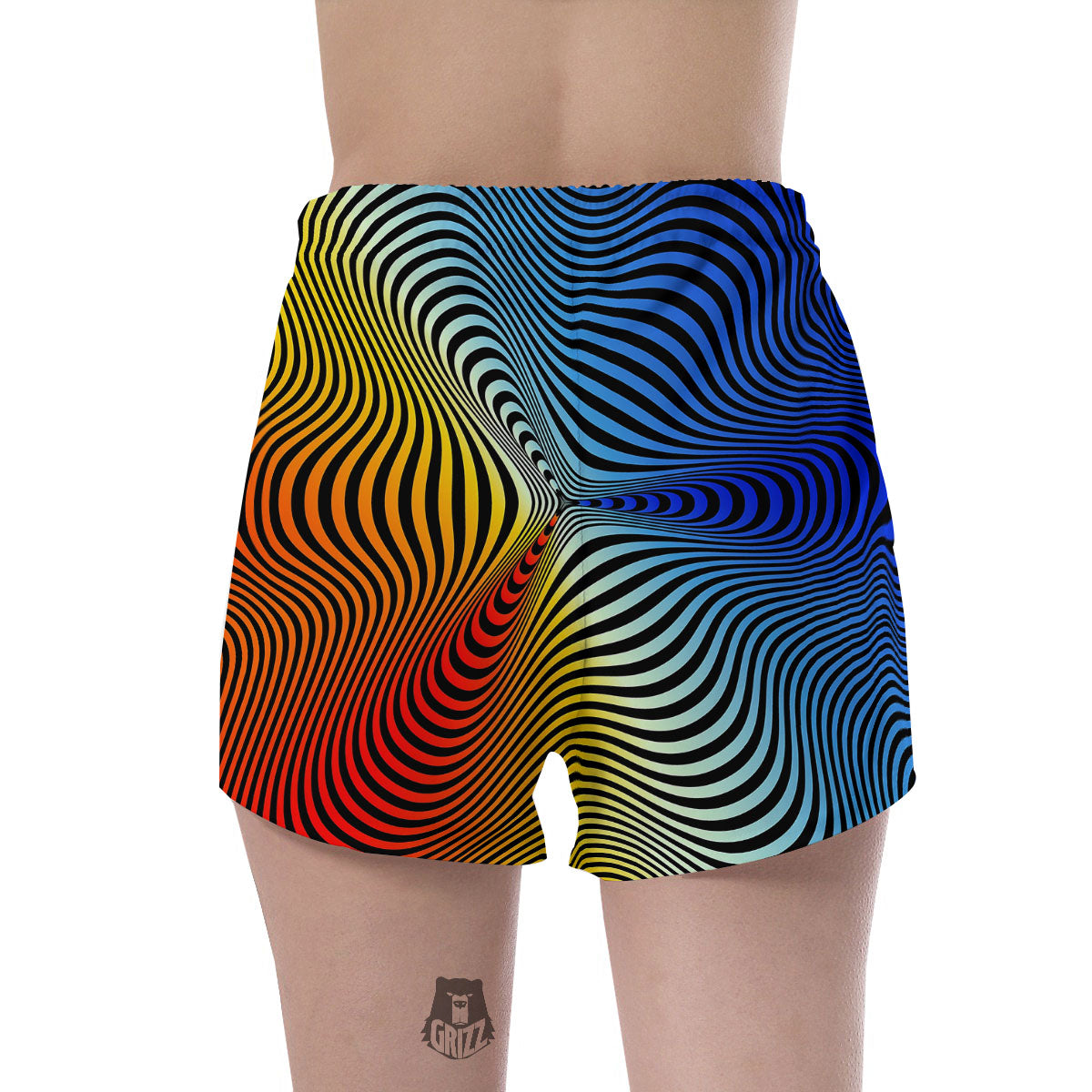 Psychedelic Optical Vibrant Illusion Women's Shorts-grizzshop