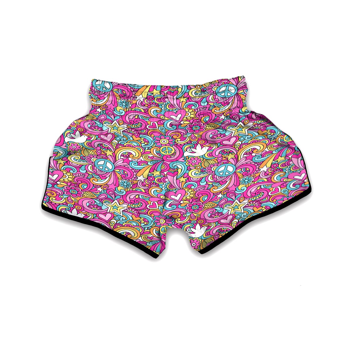 Psychedelic Pattern Print Muay Thai Boxing Shorts-grizzshop