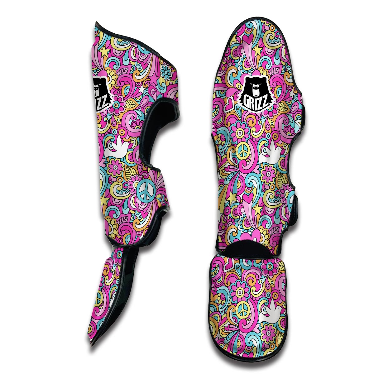 Psychedelic Pattern Print Muay Thai Shin Guards-grizzshop