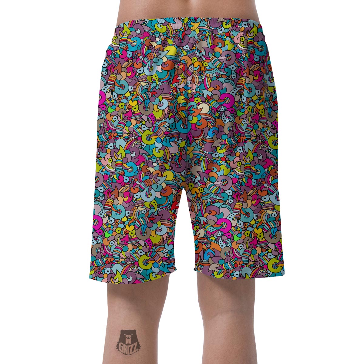 Psychedelic Print Men's Shorts-grizzshop