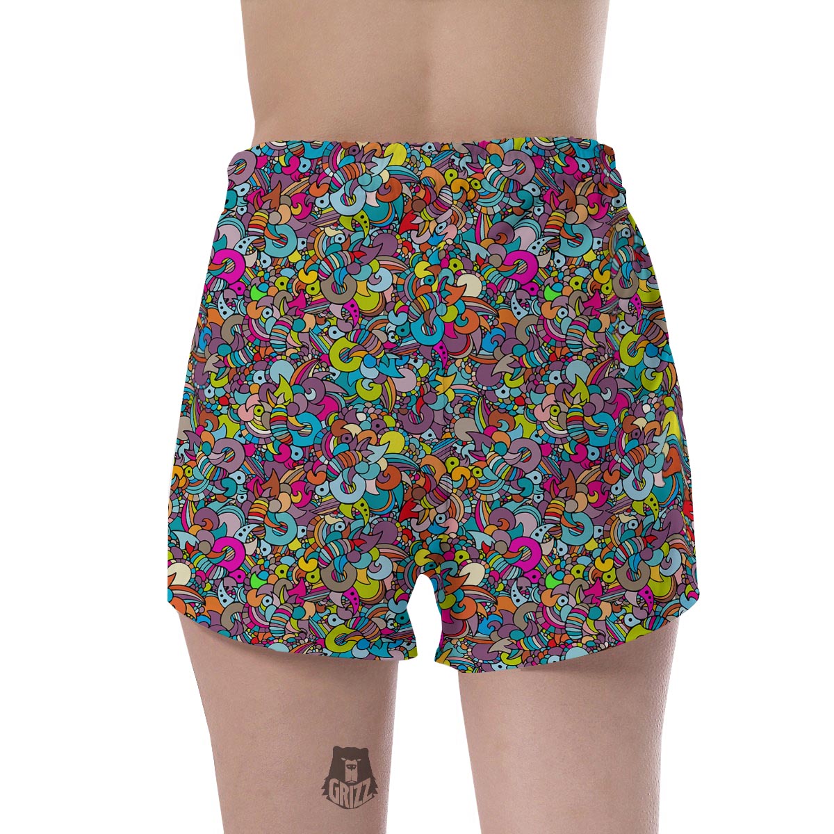 Psychedelic Print Women's Shorts-grizzshop