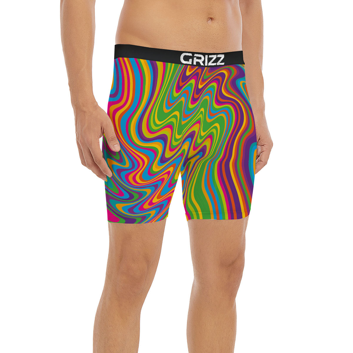 Psychedelic Rainbow Print Pattern Boxer Briefs-grizzshop