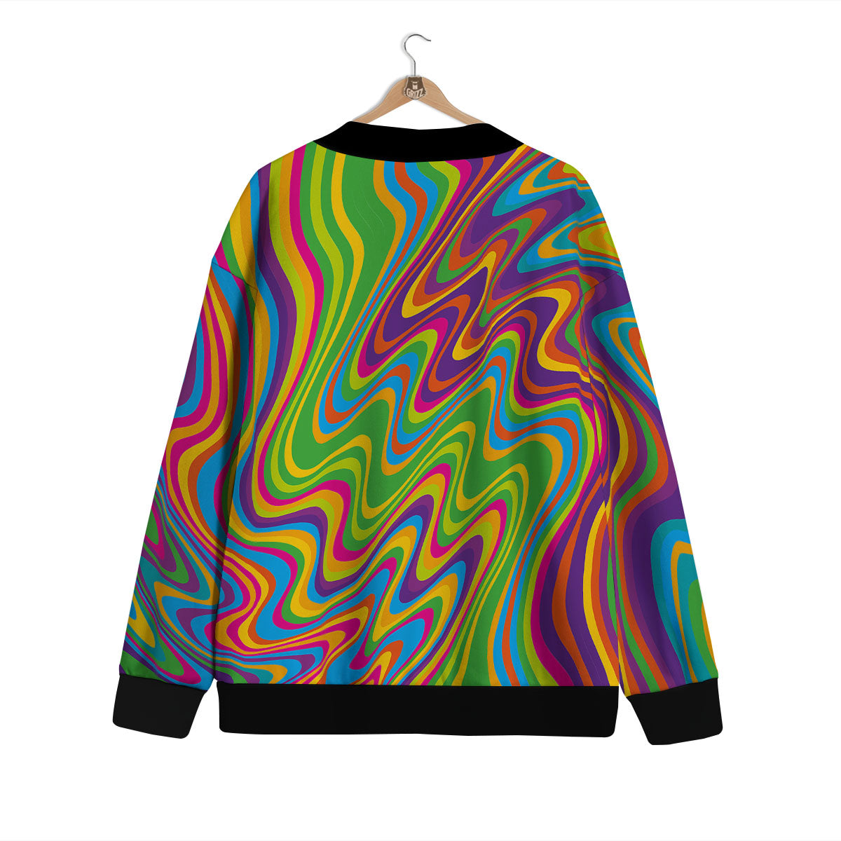 Psychedelic Rainbow Print Pattern Cardigan-grizzshop
