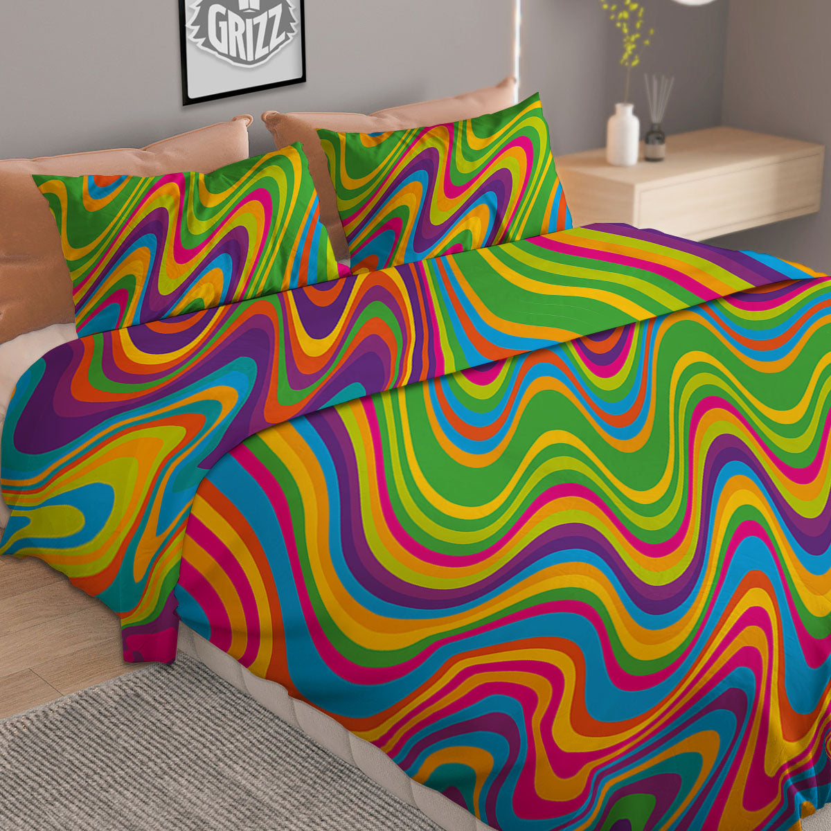 Poinsettia Xmas Print Pattern Duvet Cover Bedding Set