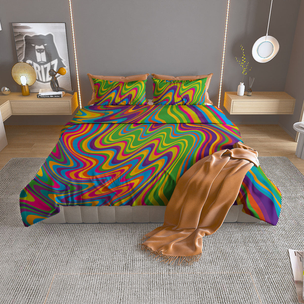 Poinsettia Xmas Print Pattern Duvet Cover Bedding Set