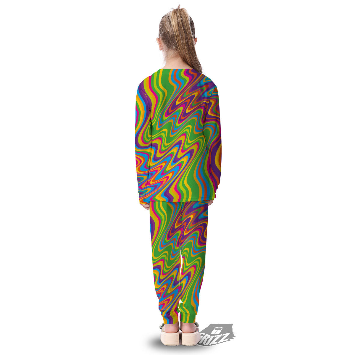 Psychedelic Rainbow Print Pattern Kid's Pajamas-grizzshop