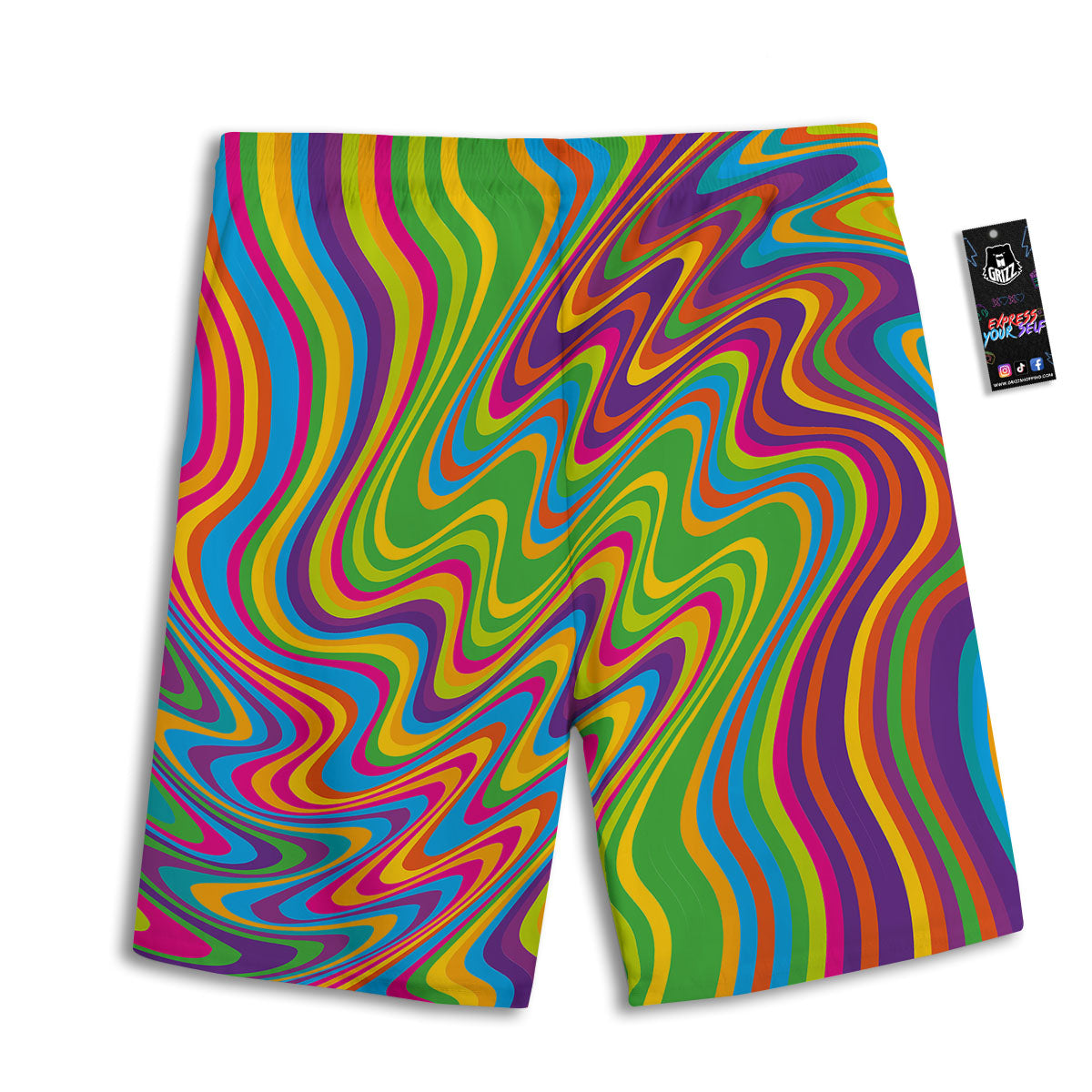 Psychedelic Rainbow Print Pattern Men's Athletic Shorts