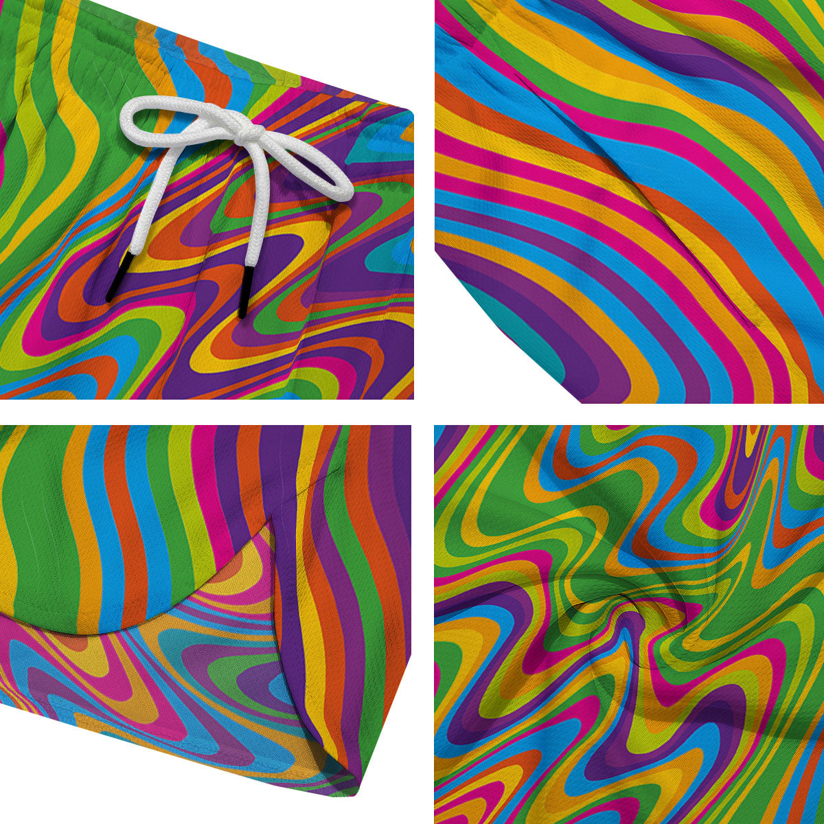 Psychedelic Rainbow Print Pattern Men's Running Shorts-grizzshop