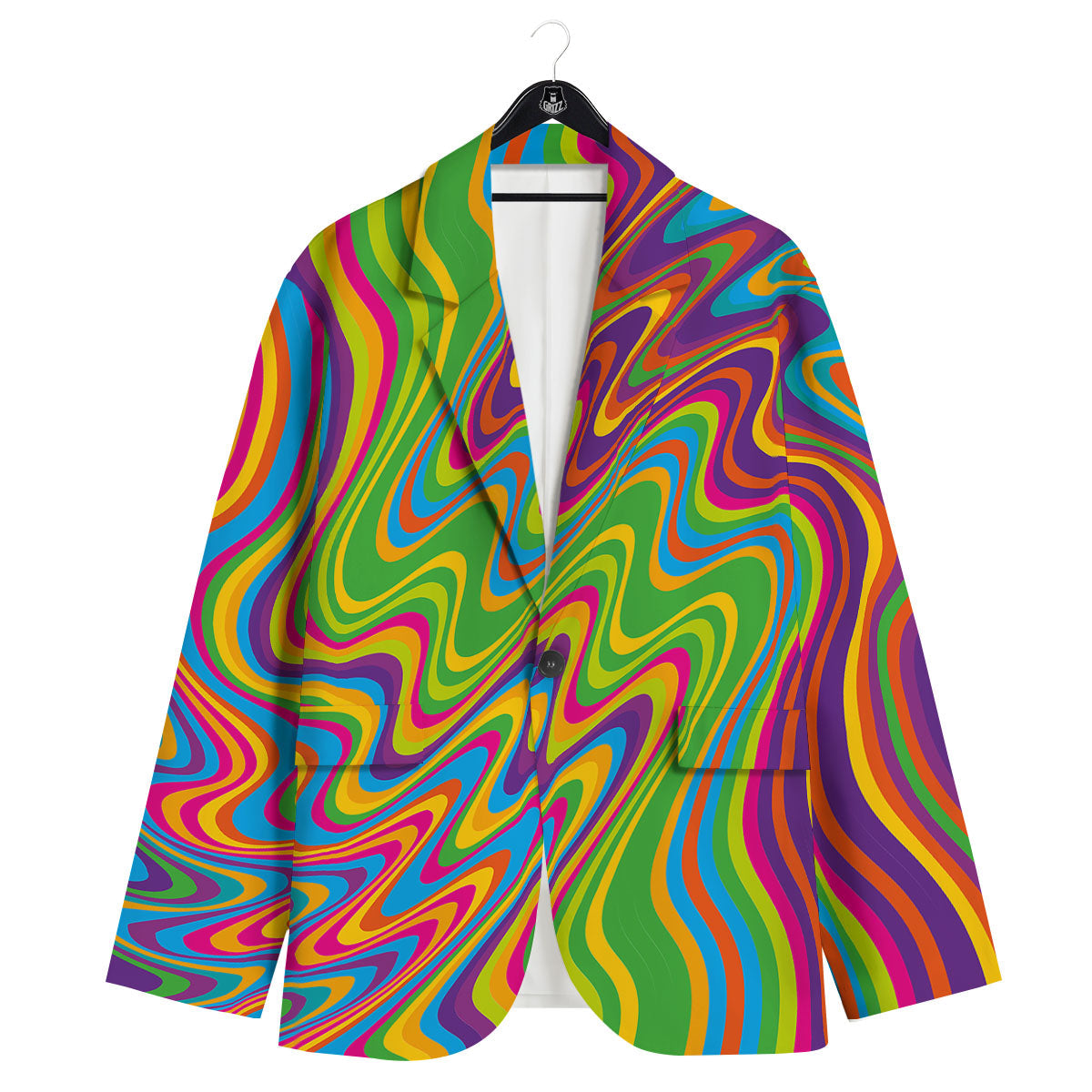 Psychedelic Rainbow Print Pattern Men's Sport Coat-grizzshop