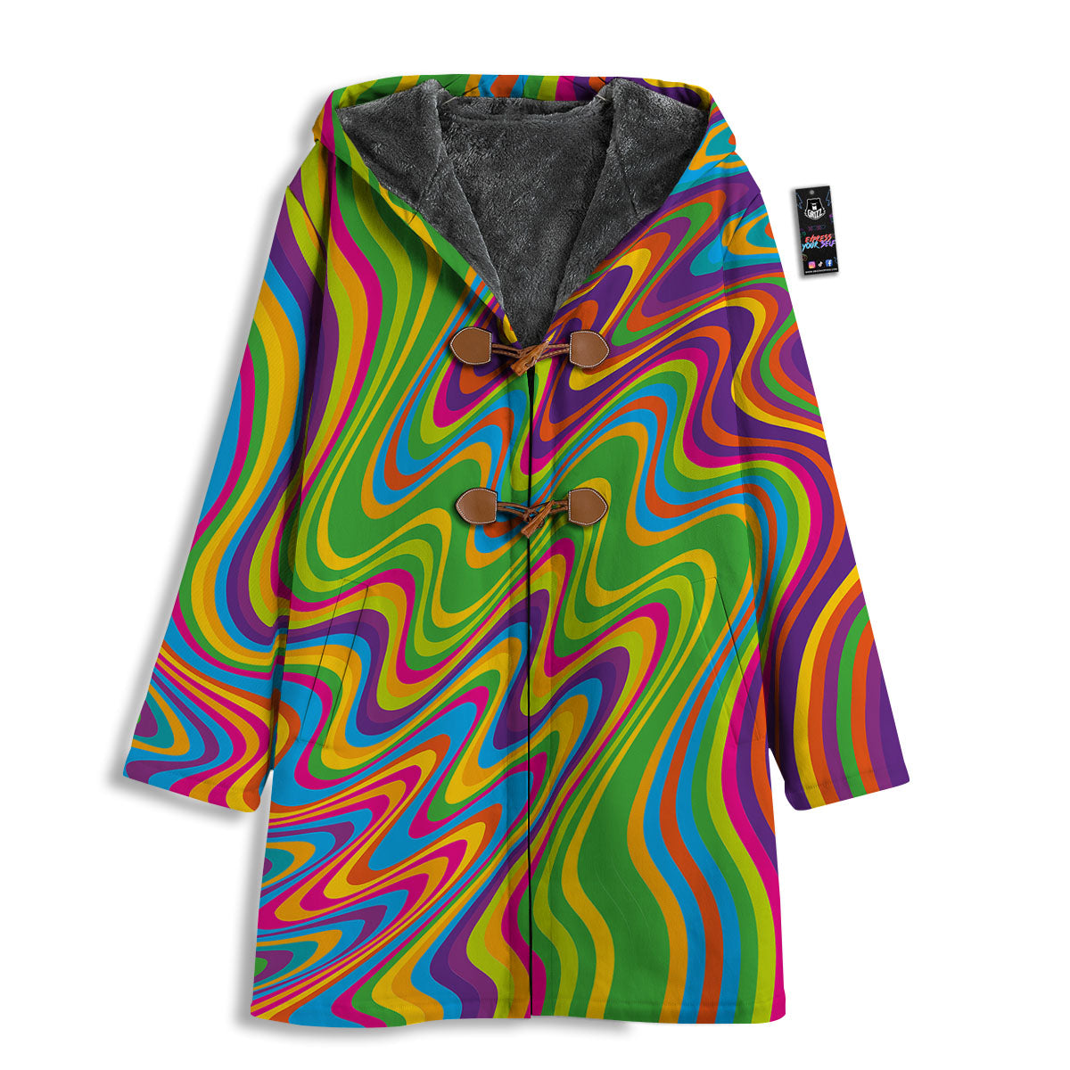 Psychedelic Rainbow Print Pattern Men's Windbreaker Jacket-grizzshop