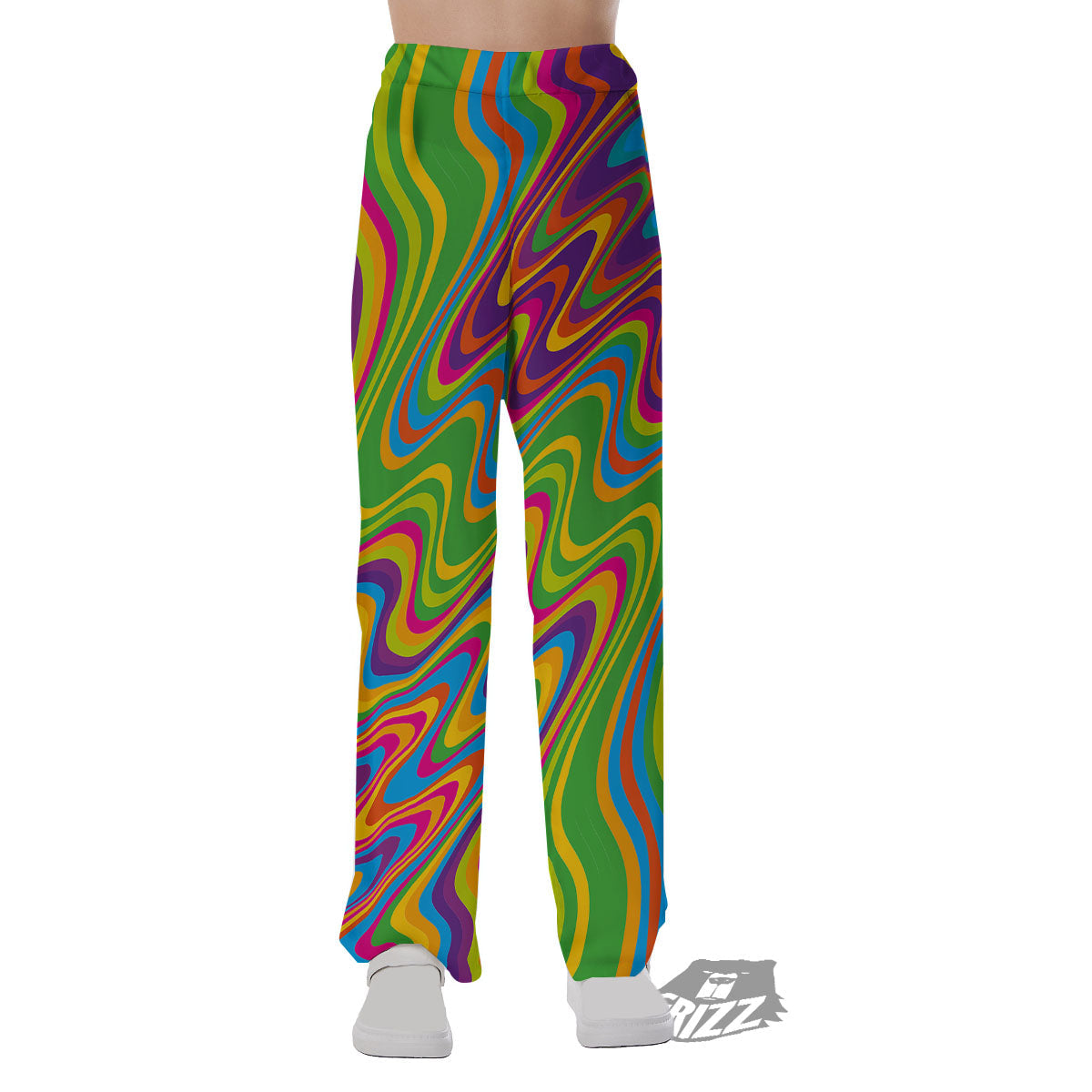Psychedelic Rainbow Print Pattern Pajama Pants-grizzshop