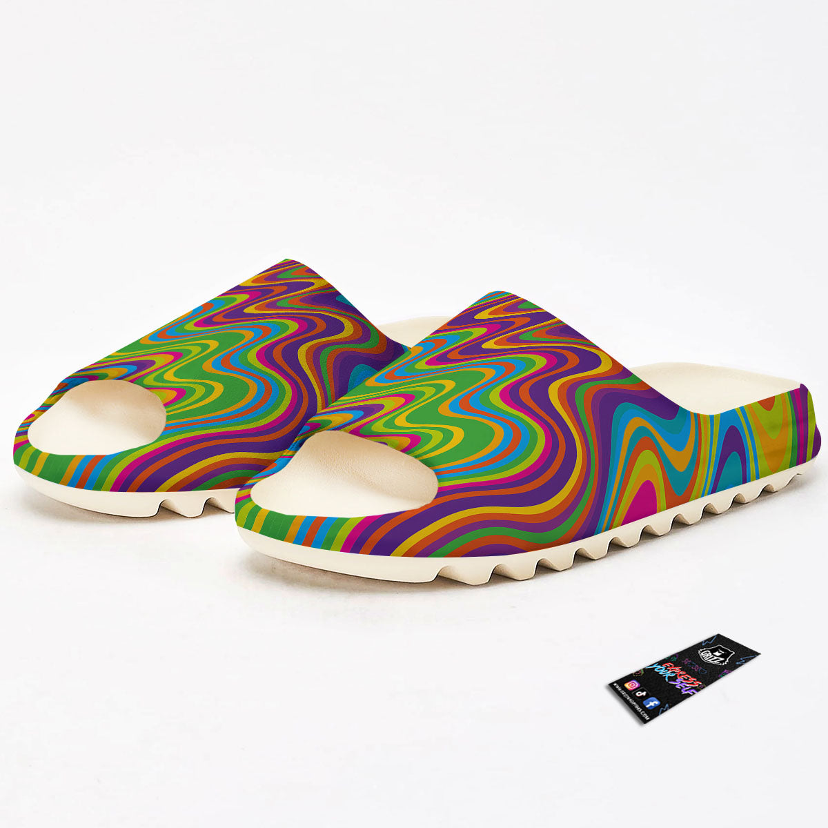 Psychedelic Rainbow Print Pattern Sandals-grizzshop