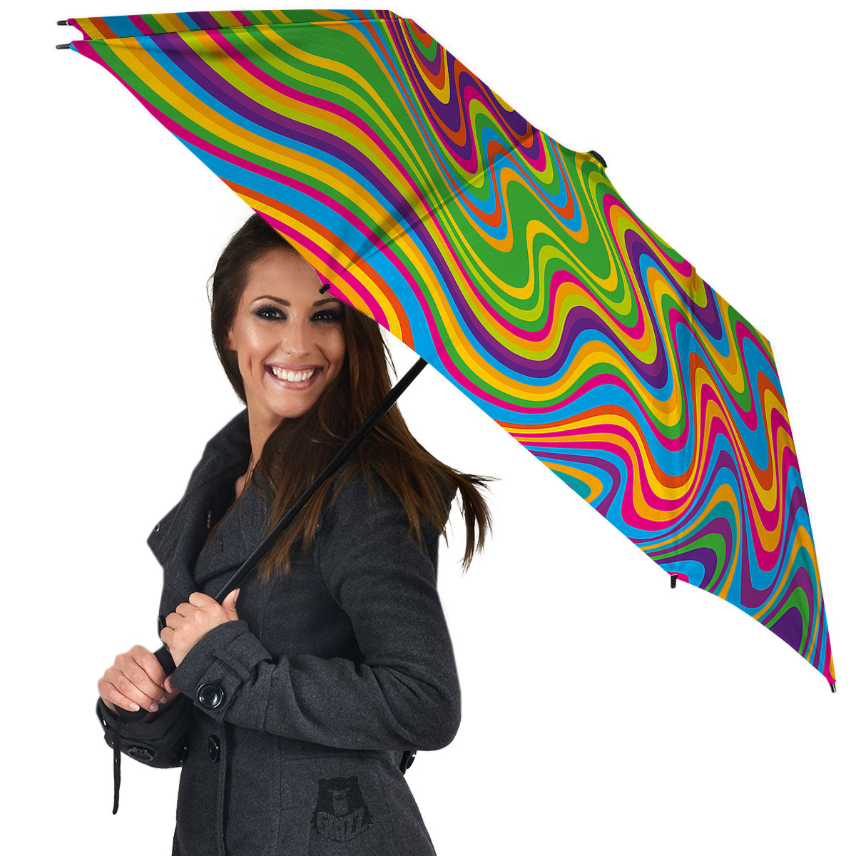 Psychedelic Rainbow Print Pattern Umbrella-grizzshop