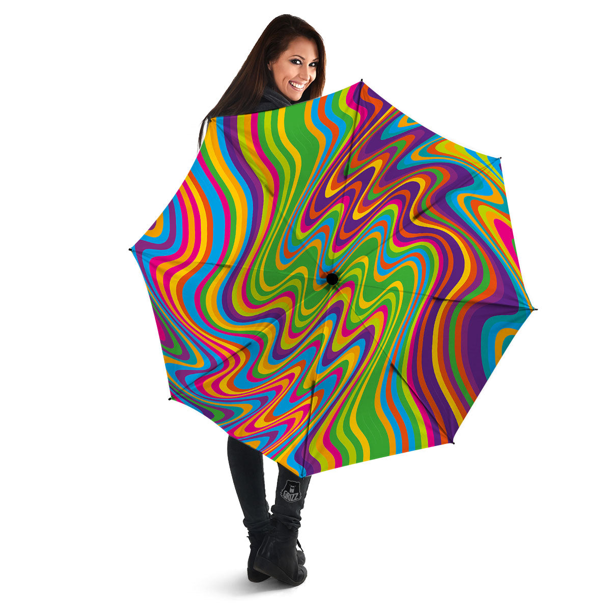 Psychedelic Rainbow Print Pattern Umbrella-grizzshop