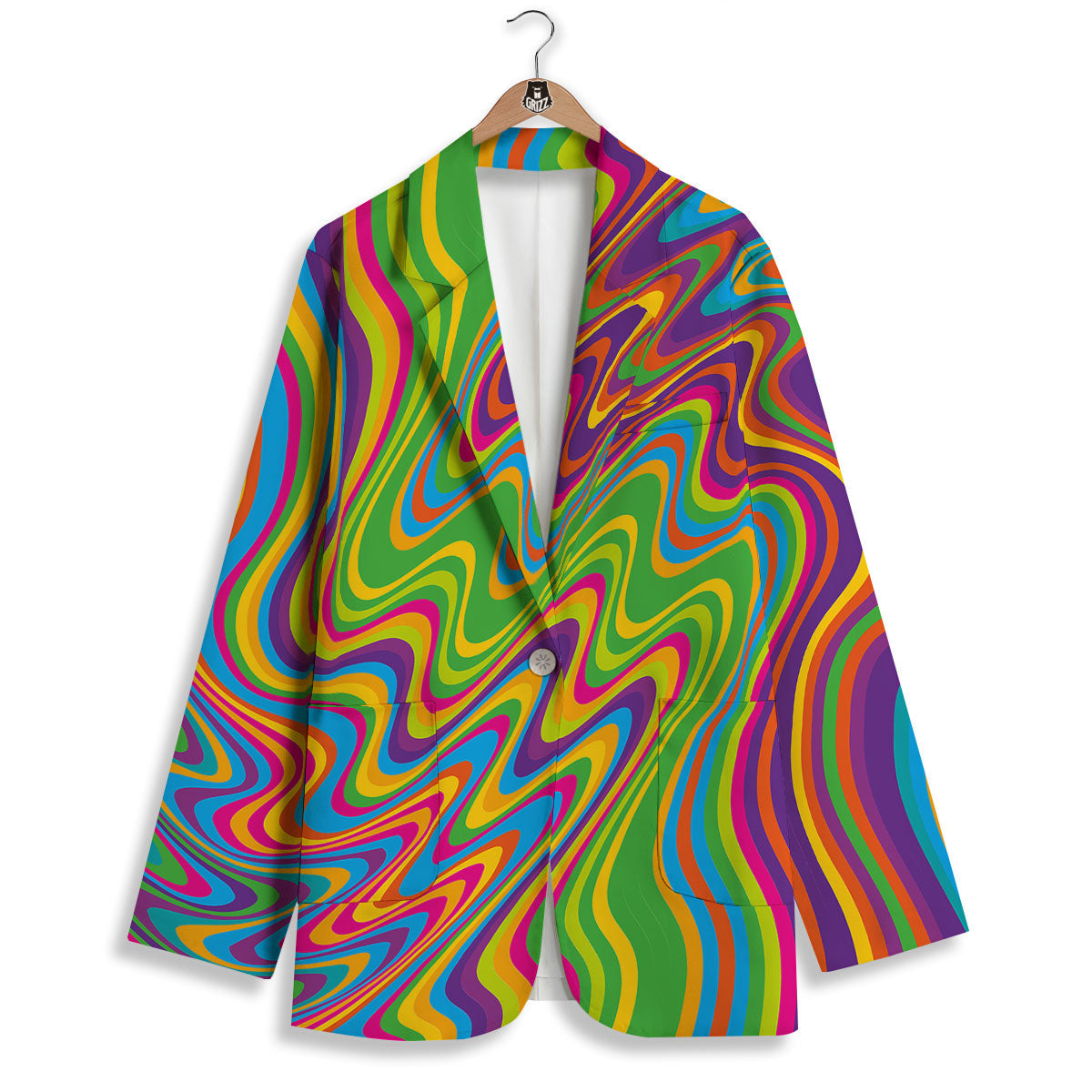 Psychedelic Rainbow Print Pattern Women's Blazer-grizzshop