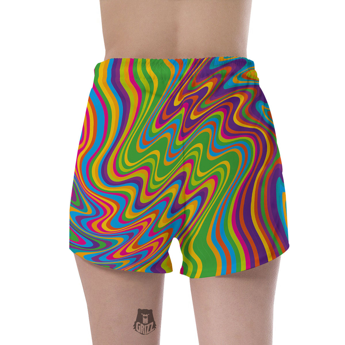 Psychedelic Rainbow Print Pattern Women's Shorts-grizzshop