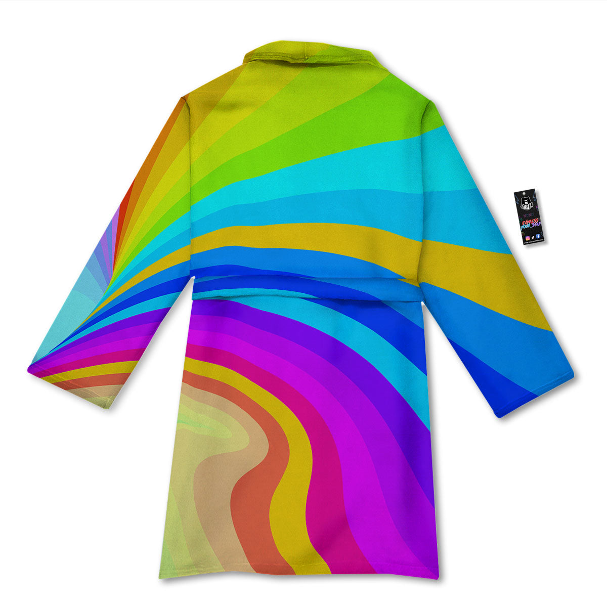 Psychedelic Rainbow Torus Print Bathrobe-grizzshop