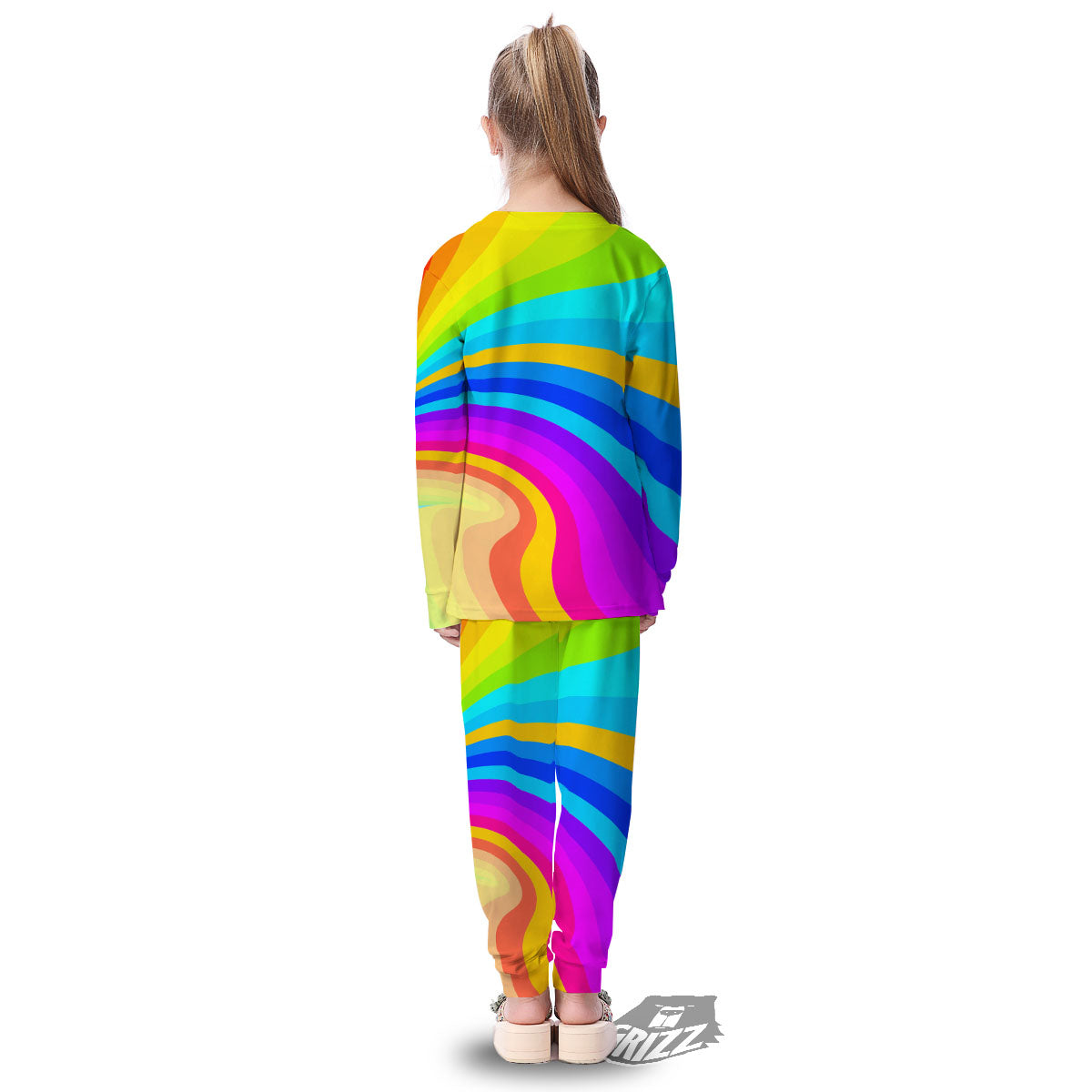 Psychedelic Rainbow Torus Print Kid's Pajamas-grizzshop