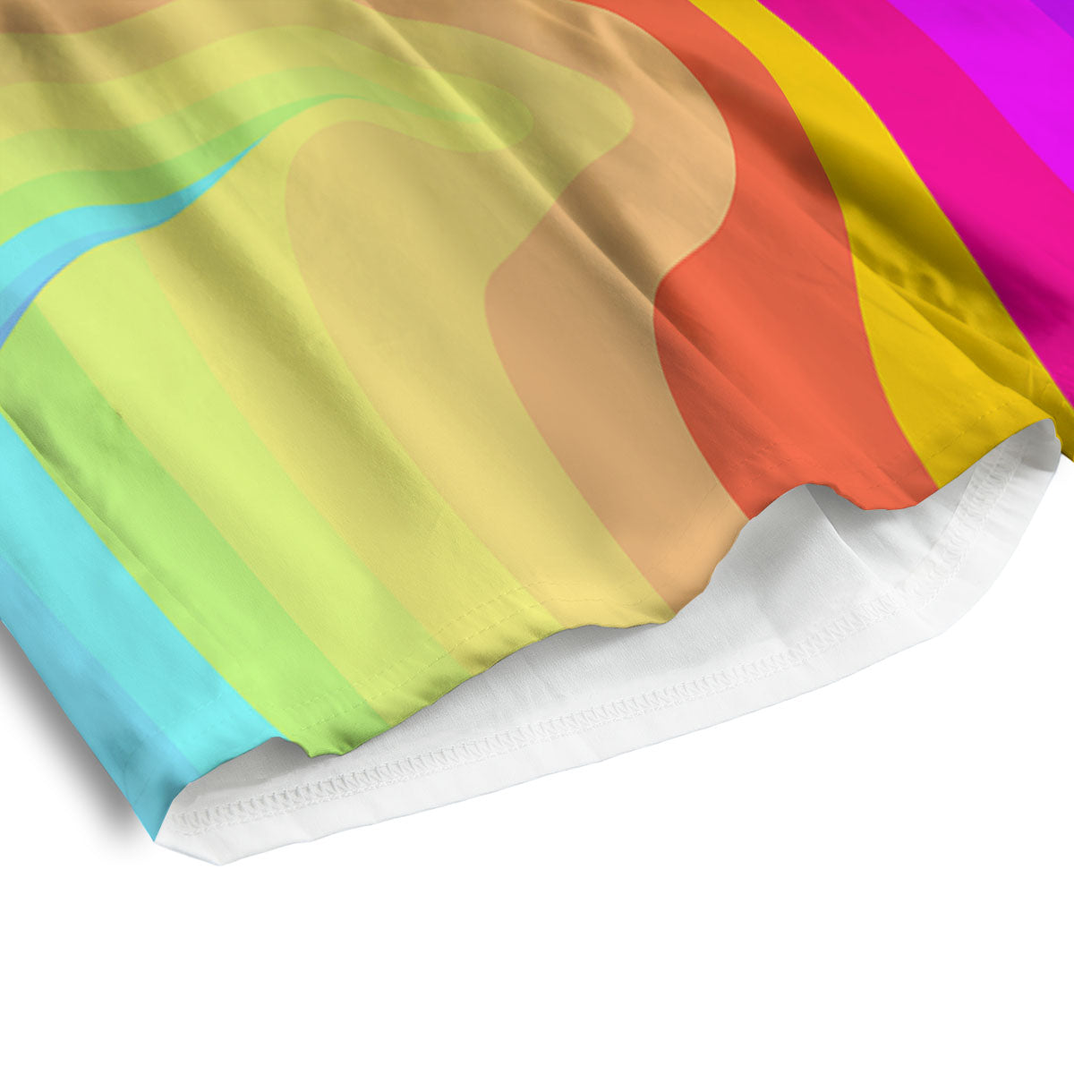 Psychedelic Rainbow Torus Print Men's Athletic Shorts