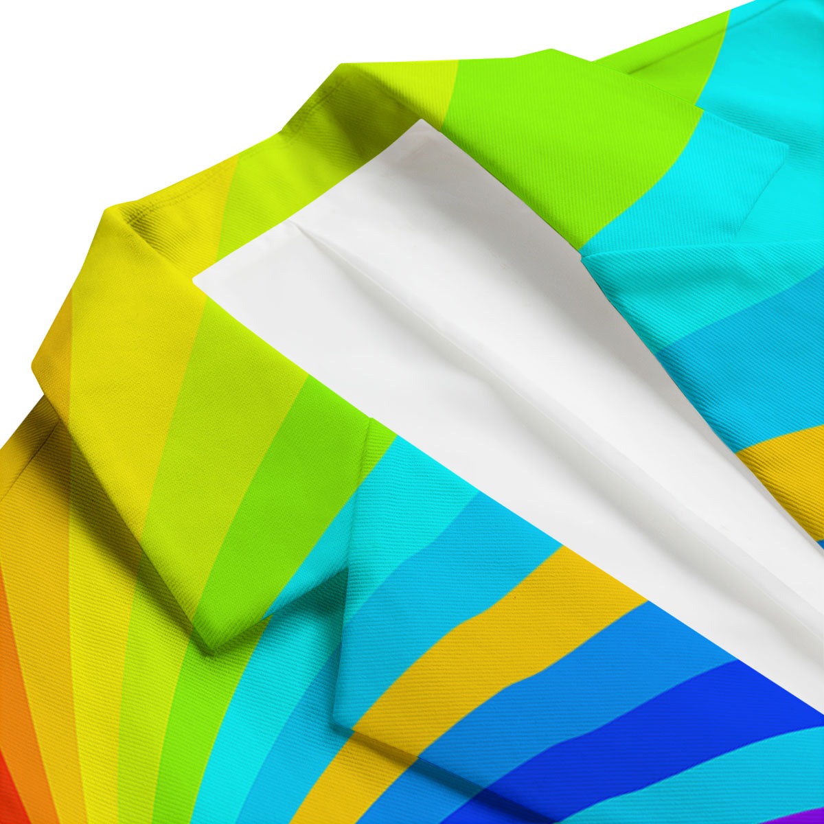 Psychedelic Rainbow Torus Print Men's Blazer-grizzshop