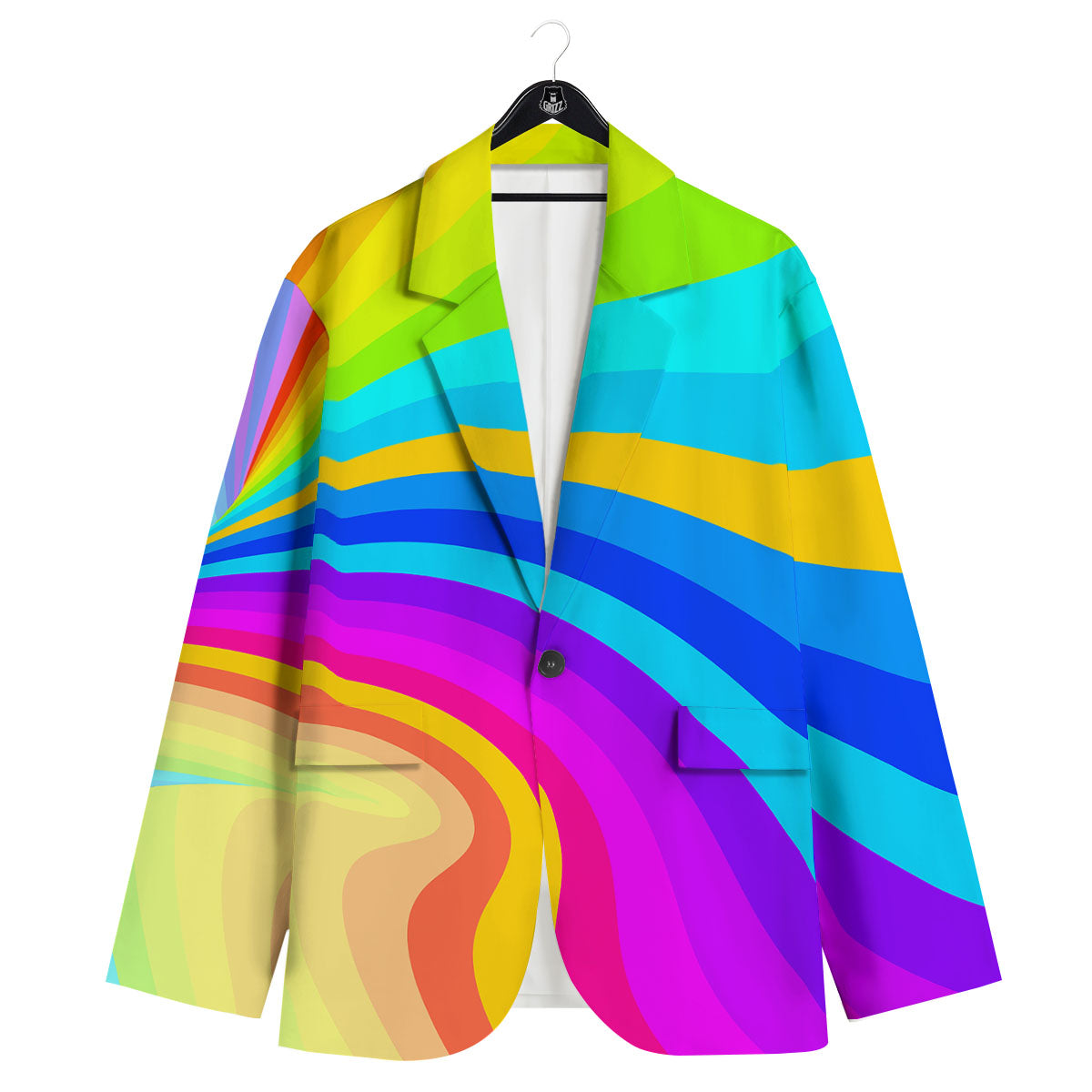 Psychedelic Rainbow Torus Print Men's Sport Coat-grizzshop